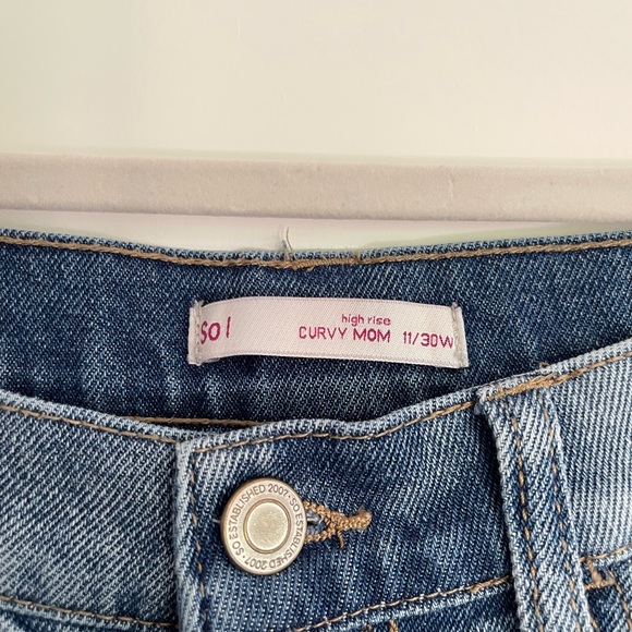 Distressed High Rise Mom Jeans - Picture 2 of 3